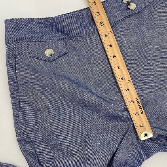 Veronica Beard Size 8 Blue Renzo Linen Blend Cropped Pants - Picture 13 of 14